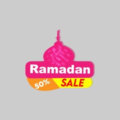 Ramadan Kareem for discount offer tags and label sale with 50% special offer.