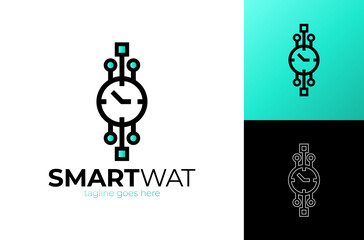 Smart watch logo. smart watch application logo vector icon ilustration