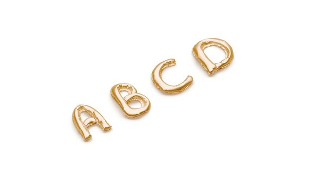 Balloon A B C D letters, looped inflation and deflation