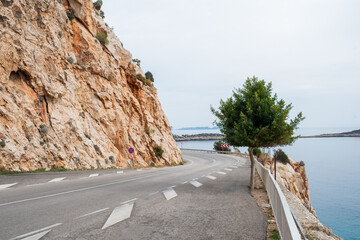 beautiful road by the sea
