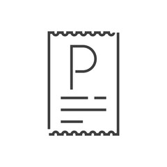 Ticket de parking. Recibo de pago de lugar de estacionamiento con lineas en color gris