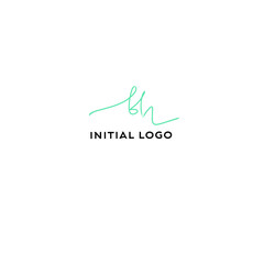 Initial bh beauty monogram and elegant logo design