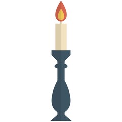 Candstick with candle vector holder illustration on white