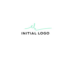 Initial eh beauty monogram and elegant logo design