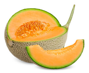 Melon isolated on white. melon clipping path