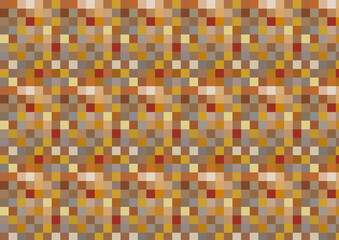 茶系秋色モザイク柄模様カラフルシームレスパターン背景イラスト素材