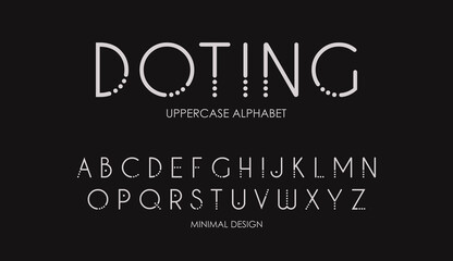 Minimal font vector, uppercase alphabet modern design with dots