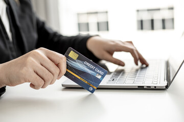 The concept of using credit card to pay for goods or services on online websites, online shopping by credit card, full card information on the website can pay for goods and services.