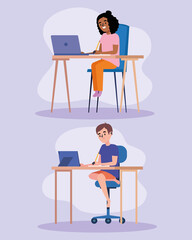 couple students online