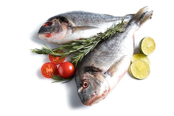 Fresh dorado isolated on white background