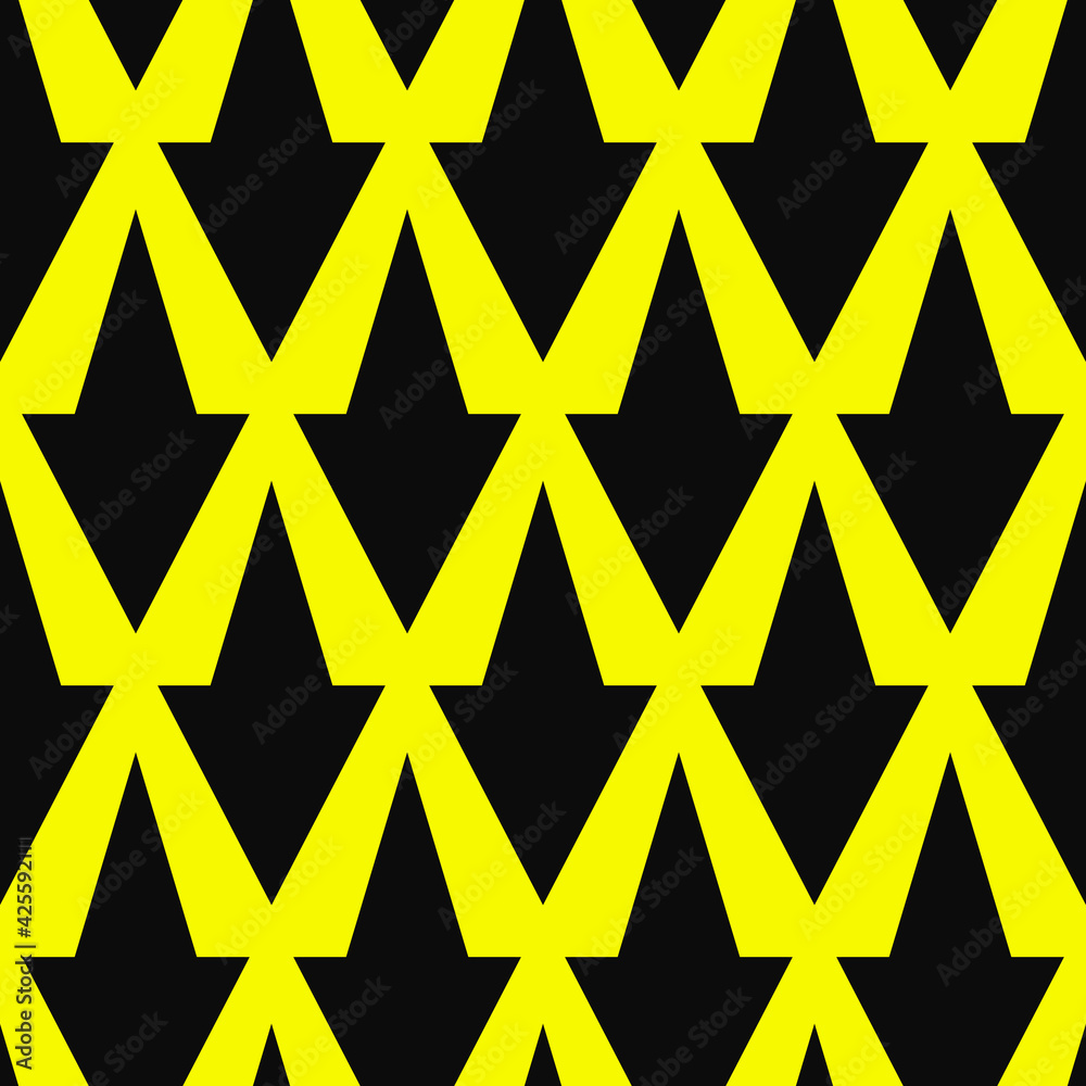Poster Yellow background and same black arrows down. Simple pattern.