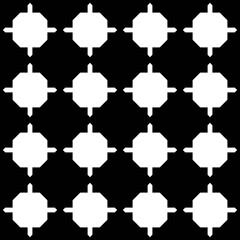 Puzzle black details same pattern. Vector white shapes.
