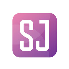 SJ Letter Logo Design With Simple style