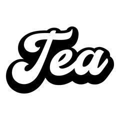 Logotipo con texto manuscrito Tea escrito a mano con sombra en color negro