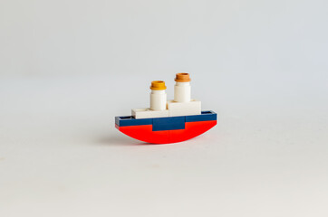 toy ship made with blocks