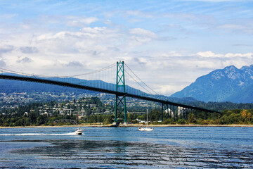 British Columbia Suspended Lions Gate Bridge in Vancouver