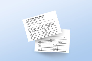 Immune passport or certificate for travel concept. Coronavirus vaccination record card. 2019-ncov Covid-19 Corona Virus