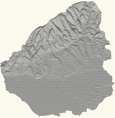 Fototapeta premium Topographic map of Zagreb, Croatia with black contour lines on beige background