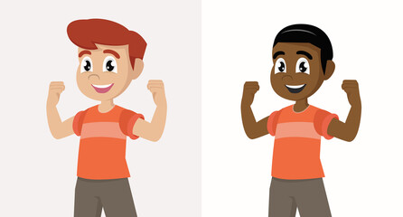 Boy with strong and healthy body., vector eps10 