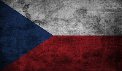 Grunge Czech Republic flag. Czech Republic flag with waving grunge texture.