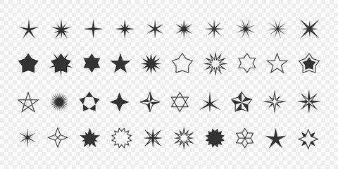 Stars icons. Stars collection. Modern simple stars. Concept stars. Vector illustration