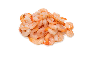 Frozen shrimps background. Top view.