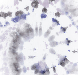 Tie Dye Background. Black Batik Print. Old