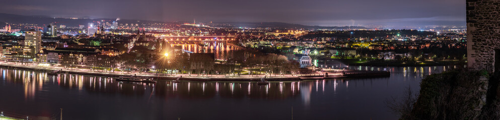 Fototapeta na wymiar Koblenz Stadtpanorama