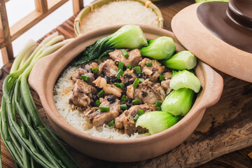 Cantonese style rice with Stewed rice with spareribs