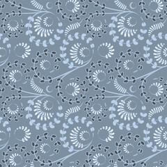 Seamless texture, pattern on a square background - flowers and leaves. Styling.
