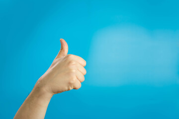 Good hand, good job ,show thump up for agreement sign with success business concept. Thump up...