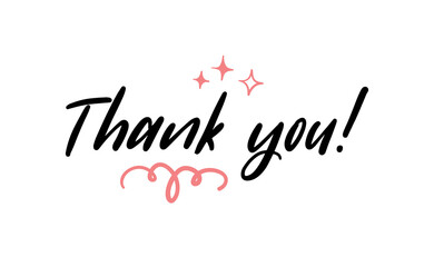 Fototapeta premium Thank You handwritten inscription. Hand drawn lettering calligraphy. Vector illustration.