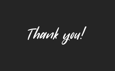 Thank You handwritten inscription. Hand drawn lettering calligraphy. Vector illustration.