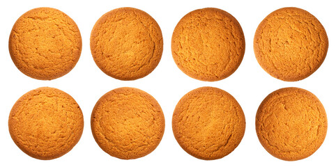 Oatmeal cookies isolated on white background