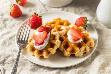 Homemade Sweet Belgian Sugar Waffles