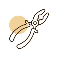 Pliers vector flat icon. Construction, repair sign