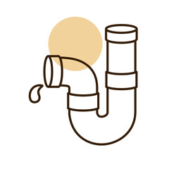 Plumbing pipes vector flat icon. Construction, repair