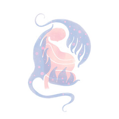 Female reproductive system. Isolated illustration on a white background.