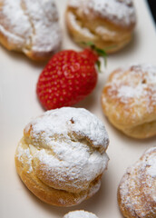 Dessert, Pastry, cream puff with whipped cream