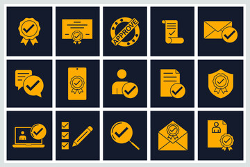 Set of Approve icon. Approve pack symbol template for graphic and web design collection logo vector illustration