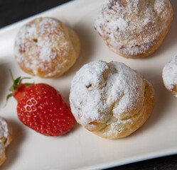 Dessert, Pastry, cream puff with whipped cream