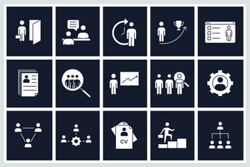 Set of Headhunting icon. Headhunting And Recruiting pack symbol template for graphic and web design collection logo vector illustration