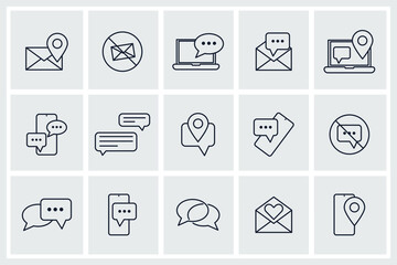 Set of Message Chat icon. SMS mail pack symbol template for graphic and web design collection logo vector illustration