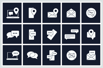 Set of Message Chat icon. SMS mail pack symbol template for graphic and web design collection logo vector illustration