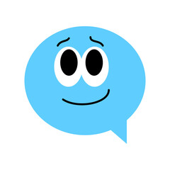 Speech bubble emoticon. Vector illustration flat style close up, sweet