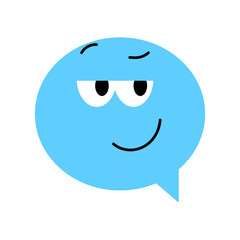 Speech bubble emoticon. Vector illustration flat style close up, yo