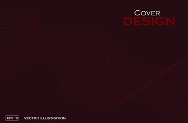 abstract red background with a wave of lines. sound wave. modern design. modern colors. vector