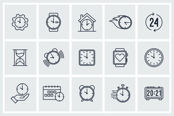 Set of Time icon. Time pack symbol template for graphic and web design collection logo vector illustration