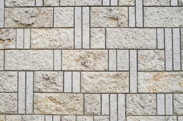 New white decorative stone wall closeup