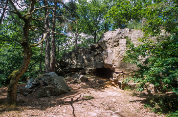 Fototapeta na wymiar Rochers, Massif des 3 Pignons, Forêt de Fontainebleu, 77, Seine et Marne